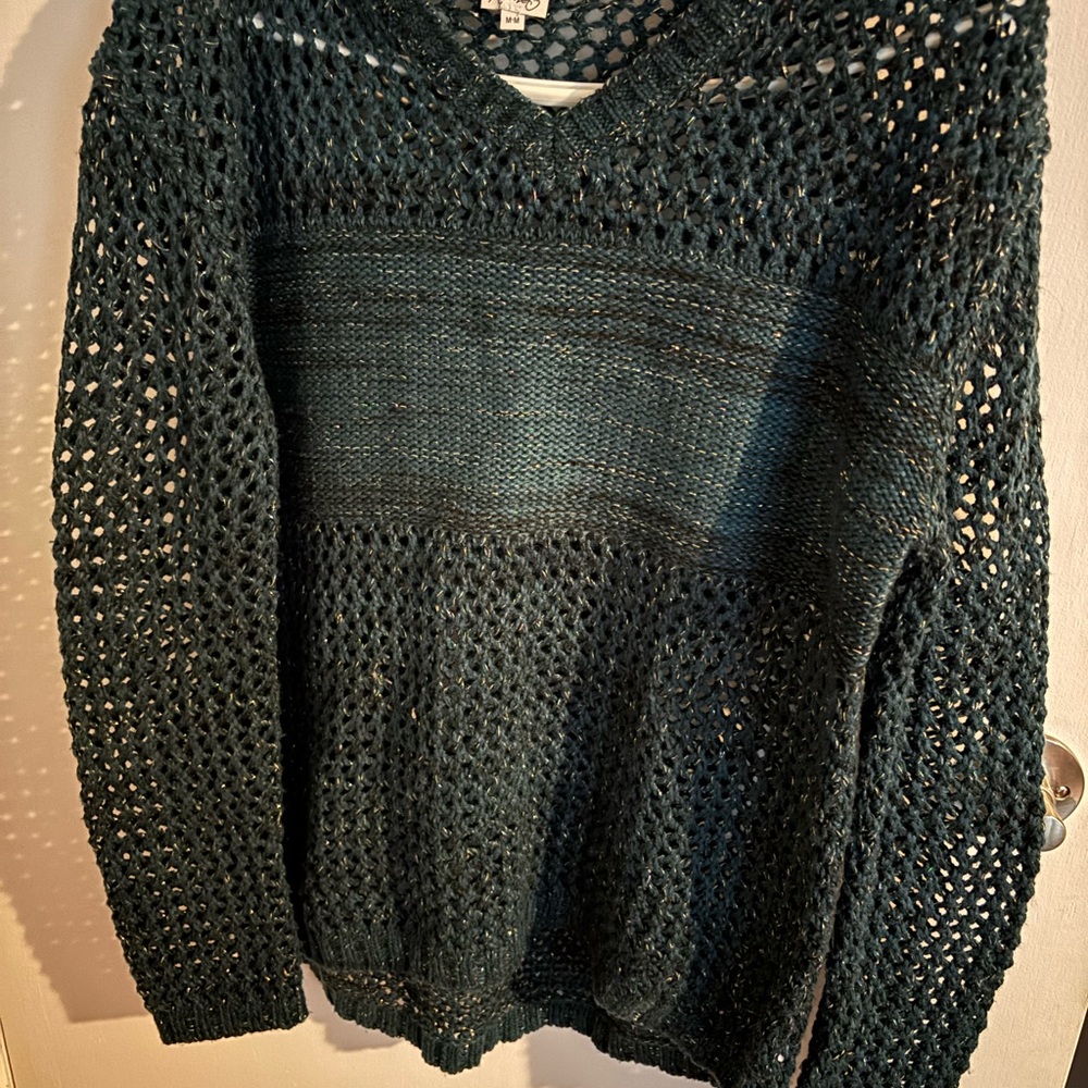 Kismet Dark Green V-Neck Sweater